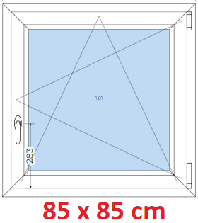 Plastov okno 85x85 cm, otevrav a sklopn, Soft