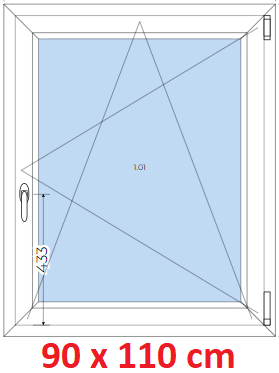 Plastov okna OS SOFT rka 85 a 90cm Plastov okno 90x110 cm, otevrav a sklopn, Soft