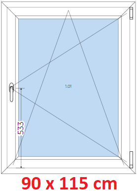 Plastov okna OS SOFT rka 85 a 90cm Plastov okno 90x115 cm, otevrav a sklopn, Soft