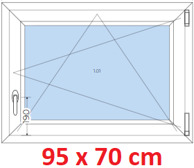 Plastov okna OS SOFT rka 95 a 100cm Plastov okno 95x70 cm, otevrav a sklopn, Soft