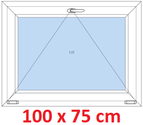 Jednokrdlov Plastov okno 100x75 cm, sklopn, Soft