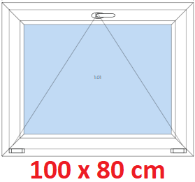 Jednokrdlov Plastov okno 100x80 cm, sklopn, Soft