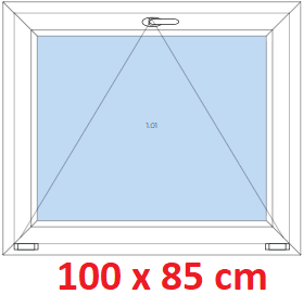 Jednokrdlov Plastov okno 100x85 cm, sklopn, Soft