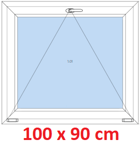 Jednokrdlov Plastov okno 100x90 cm, sklopn, Soft