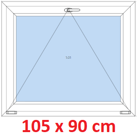 Jednokrdlov Plastov okno 105x90 cm, sklopn, Soft