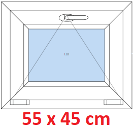 Plastov okno 55x45 cm, sklopn, Soft