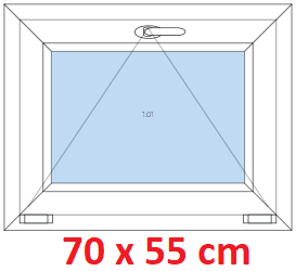 Plastov okno 70x55 cm, sklopn, Soft