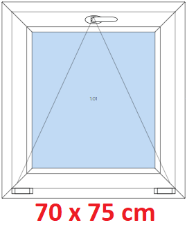 Plastov okno 70x75 cm, sklopn, Soft