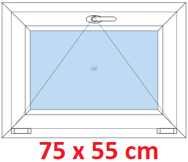 Sklopn Plastov okno 75x55 cm, sklopn, Soft