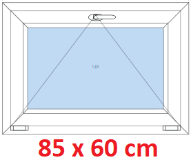 Jednokrdlov Plastov okno 85x60 cm, sklopn, Soft