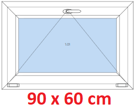 Jednokrdlov Plastov okno 90x60 cm, sklopn, Soft