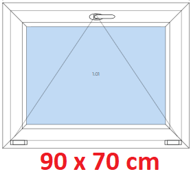 Jednokrdlov Plastov okno 90x70 cm, sklopn, Soft