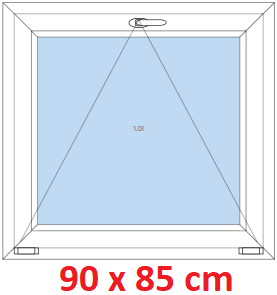 Jednokrdlov Plastov okno 90x85 cm, sklopn, Soft