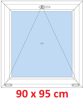 Jednokrdlov Plastov okno 90x95 cm, sklopn, Soft