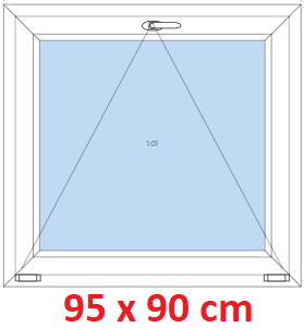 Jednokrdlov Plastov okno 95x90 cm, sklopn, Soft