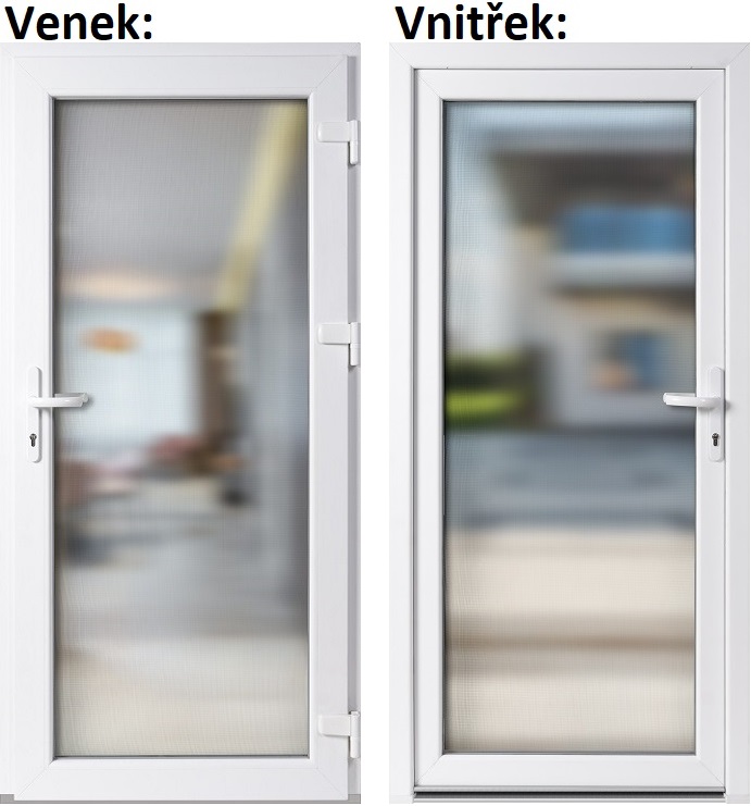 Lacn vchodov dvere plastov Soft WDS 3/3 sklo Krizet biele 100x210 cm, prav, otvranie VON