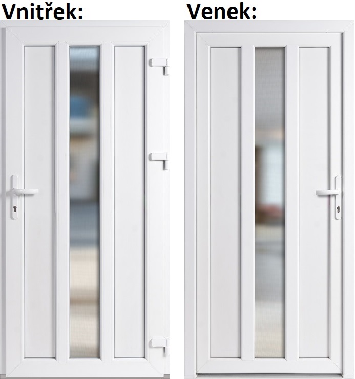 Plastov dvere - skladom Lacn vchodov dvere plastov Soft WDS Magnus biele 98x198 cm, prav