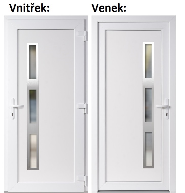 Plastov vchodov dvere Soft Venus Inox biele 100x210 cm, prav