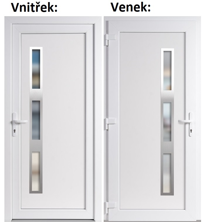 Plastov vchodov dvere Soft Venus Inox biele 100x210 cm, av, otvranie VON