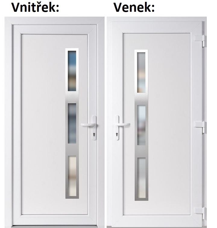 Plastov vchodov dvere Soft Venus Inox biele 98x198 cm, prav, otvranie VON